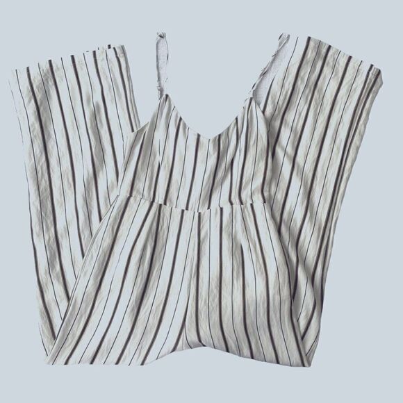 Lush Nordstrom White Jumpsuit Striped Cutout Wide Leg SZ S - Picture 3 of 12